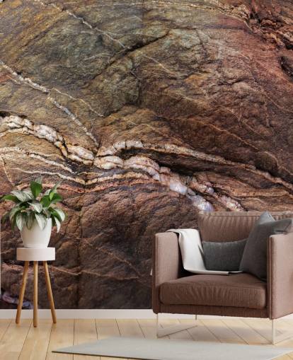 custom brown rock mural called Earth Song by Petra Meikle de Vlas