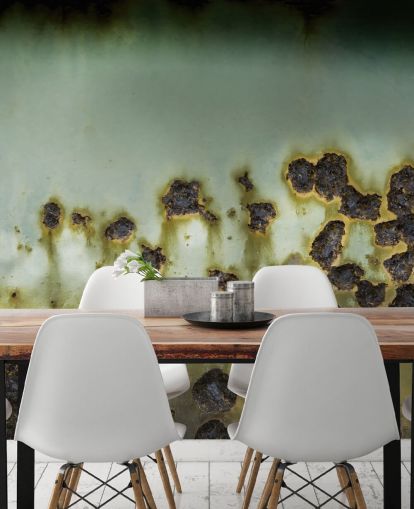 personalisierbares grünes Metallwandbild namens Emergence von Petra Meikle de Vlas