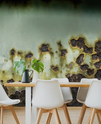 customizable green metal mural called Emergence by Petra Meikle de Vlas