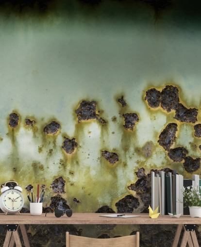 customizable green metal mural called Emergence by Petra Meikle de Vlas