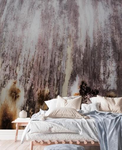 gray custom mural called Falling Surface by Petra Meikle de Vlas