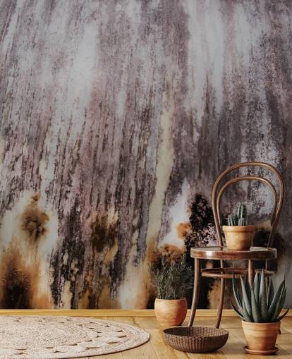 gray custom mural called Falling Surface by Petra Meikle de Vlas