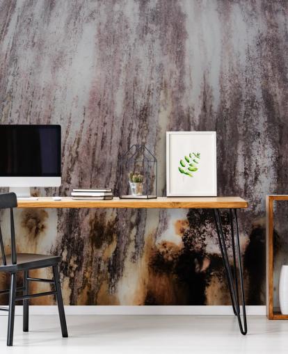 grey custom mural called Falling Surface by Petra Meikle de Vlas