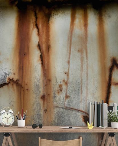 murale in metallo grigio e marrone chiamato Iron Release II di Petra Meikle de Vlas