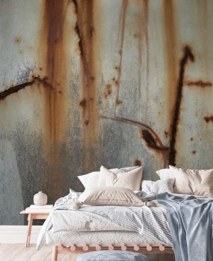 mural con efecto metálico gris y marrón llamado Iron Release de Petra Meikle de Vlas