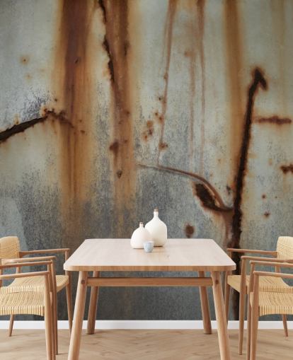 grey and brown metal effect mural called Iron Release by Petra Meikle de Vlas