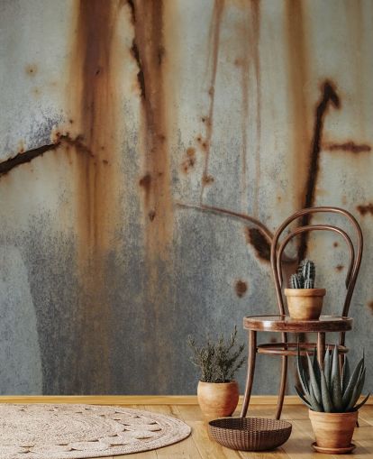 peinture murale à effet métallique gris et marron appelée Iron Release de Petra Meikle de Vlas