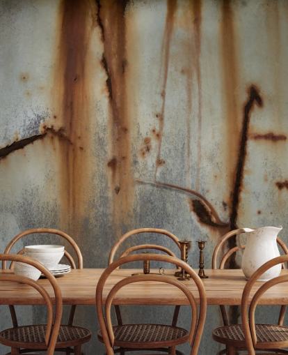 gray and brown metal effect mural called Iron Release by Petra Meikle de Vlas