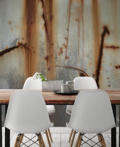 grey and brown metal effect mural called Iron Release by Petra Meikle de Vlas