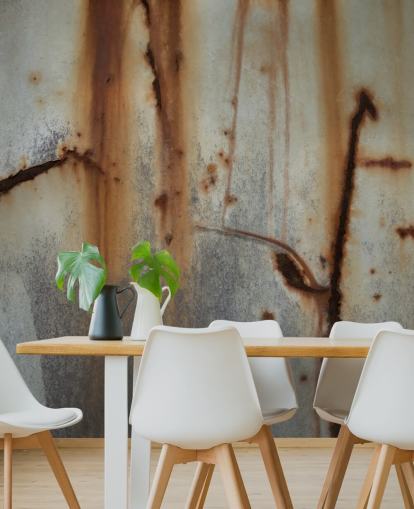 gray and brown metal effect mural called Iron Release by Petra Meikle de Vlas