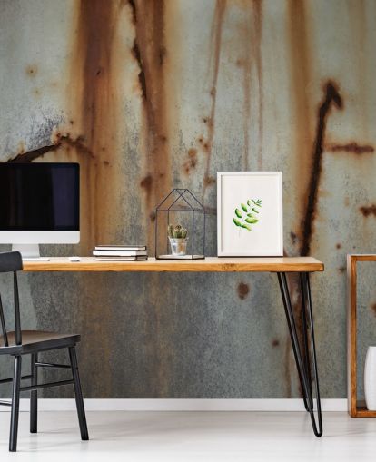 grey and brown metal effect mural called Iron Release by Petra Meikle de Vlas