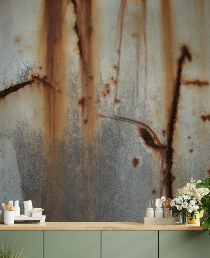 grey and brown metal effect mural called Iron Release by Petra Meikle de Vlas grey and brown metal effect mural called Iron Release by Petra Meikle de Vlas