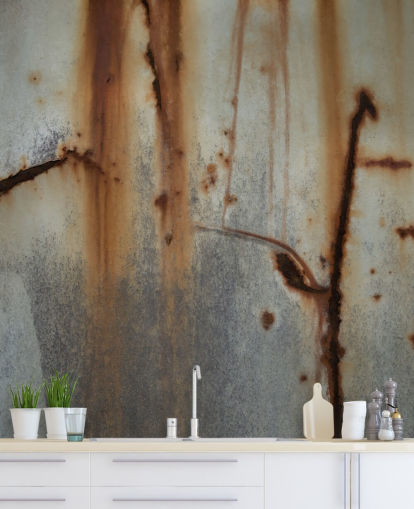 grey and brown metal effect mural called Iron Release by Petra Meikle de Vlas grey and brown metal effect mural called Iron Release by Petra Meikle de Vlas