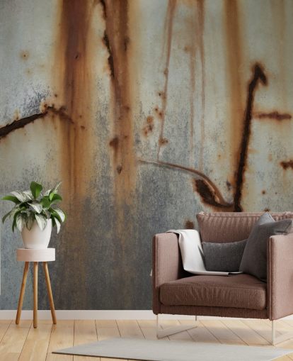 murale grigio e marrone effetto metallo chiamato Iron Release di Petra Meikle de Vlas