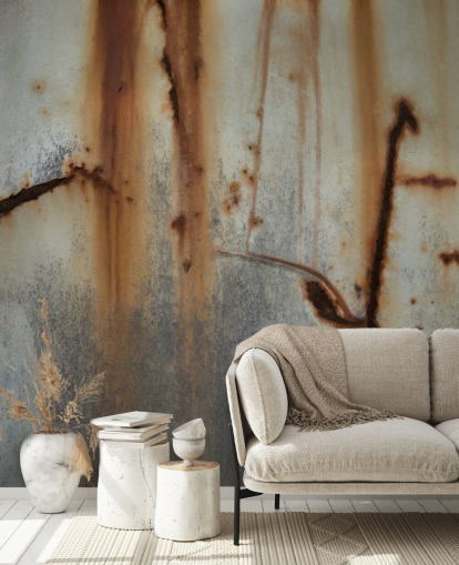 grey and brown metal effect mural called Iron Release by Petra Meikle de Vlas grey and brown metal effect mural called Iron Release by Petra Meikle de Vlas