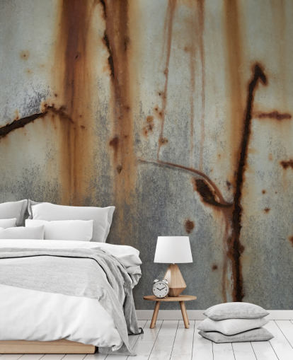 mural com efeito de metal cinza e marrom chamado Iron Release de Petra Meikle de Vlas