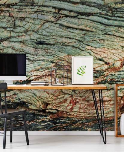 anpassad rockeffektväggmålning kallad Layered Chorus av Petra Meikle de Vlas