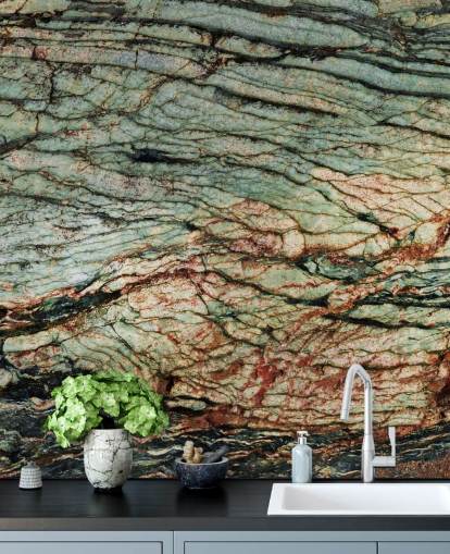 custom rock effect mural called Layered Chorus by Petra Meikle de Vlas