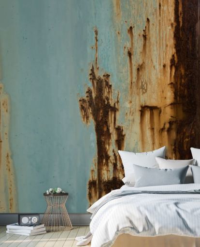blue and brown custom metal effect mural called Mineral Drift II by Petra Meikle de Vlas blue and brown custom metal effect mural called Mineral Drift II by Petra Meikle de Vlas