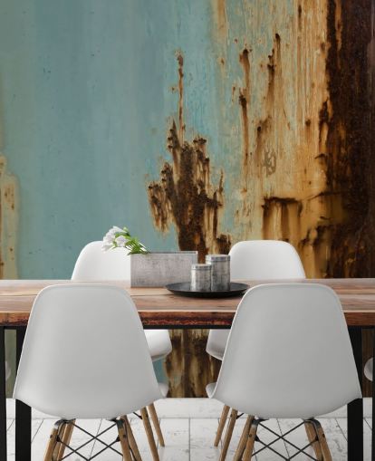 blue and brown custom metal effect mural called Mineral Drift II by Petra Meikle de Vlas blue and brown custom metal effect mural called Mineral Drift II by Petra Meikle de Vlas