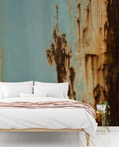 blue and brown custom corroded metal mural called Mineral Drift III by Petra Meikle de Vlas blue and brown custom corroded metal mural called Mineral Drift III by Petra Meikle de Vlas