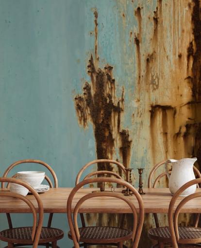 blue and brown custom corroded metal mural called Mineral Drift III by Petra Meikle de Vlas blue and brown custom corroded metal mural called Mineral Drift III by Petra Meikle de Vlas