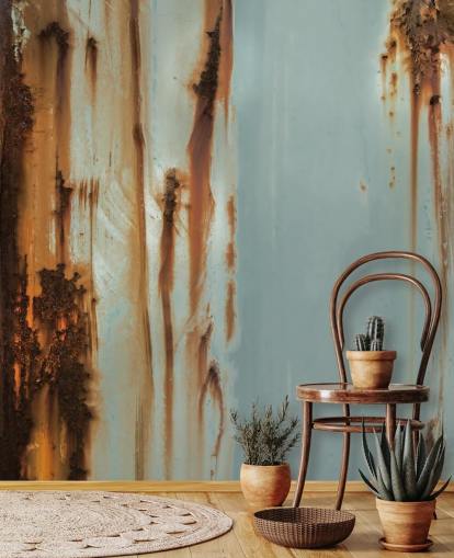 blue and brown custom metal mural called Mineral Drift by Petra Meikle de Vlas blue and brown custom metal mural called Mineral Drift by Petra Meikle de Vlas