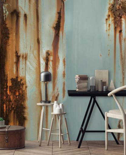 blue and brown custom metal mural called Mineral Drift by Petra Meikle de Vlas blue and brown custom metal mural called Mineral Drift by Petra Meikle de Vlas