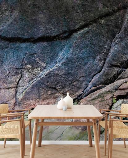 dark stone effect mural called Mineral Memory II by Petra Meikle de Vlas