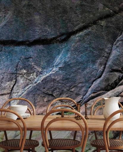 dark stone effect mural called Mineral Memory II by Petra Meikle de Vlas