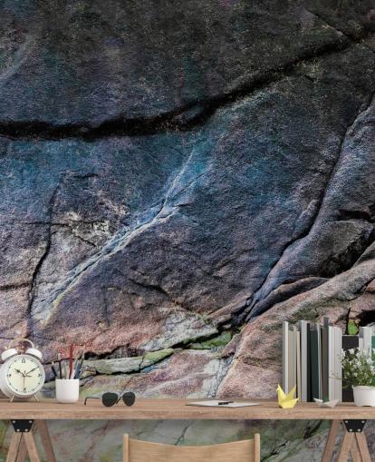 dark stone effect mural called Mineral Memory II by Petra Meikle de Vlas