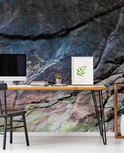 dark stone effect mural called Mineral Memory II by Petra Meikle de Vlas