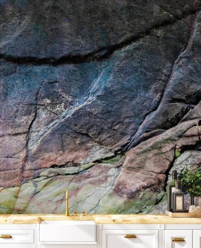 mural com efeito de pedra escura chamado Mineral Memory II de Petra Meikle de Vlas mural com efeito de pedra escura chamado Mineral Memory II de Petra Meikle de Vlas