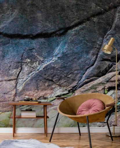 dark stone effect mural called Mineral Memory II by Petra Meikle de Vlas