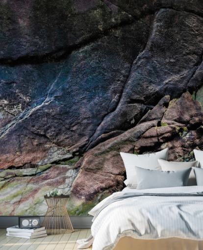 grått og brunt tilpasset steineffektveggmaleri kalt Mineral Memory av Petra Meikle de Vlas