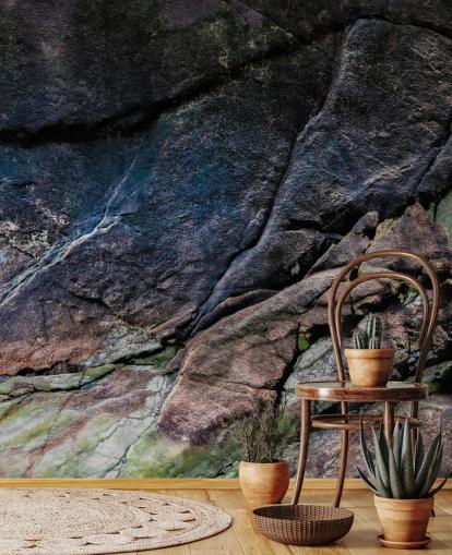 mural de efeito de pedra personalizado cinza e marrom chamado Mineral Memory de Petra Meikle de Vlas