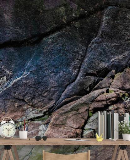 gray and brown custom stone effect mural called Mineral Memory by Petra Meikle de Vlas