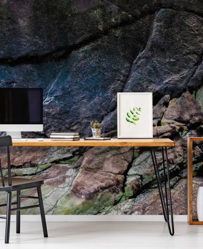 gray and brown custom stone effect mural called Mineral Memory by Petra Meikle de Vlas