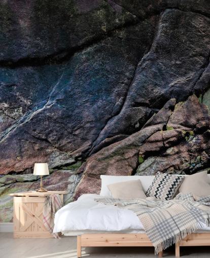 murale personalizzato effetto pietra grigio e marrone chiamato Mineral Memory di Petra Meikle de Vlas