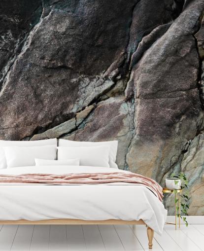 mural de pedra cinza personalizável chamado Mineral Symphony de Petra Meikle de Vlas