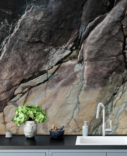 grey customisable stone mural called Mineral Symphony by Petra Meikle de Vlas