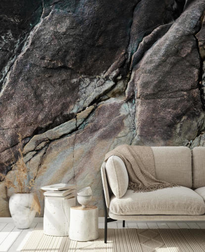 peinture murale en pierre grise personnalisable appelée Mineral Symphony de Petra Meikle de Vlas