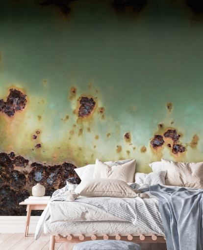 green and brown metal effect mural called Oxidized Drift by Petra Meikle de Vlas green and brown metal effect mural called Oxidized Drift by Petra Meikle de Vlas