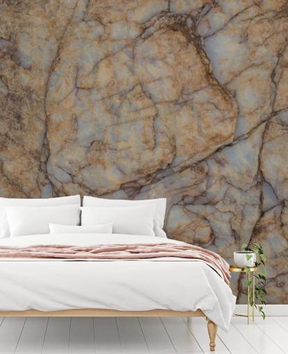 mural marrón personalizado con efecto de piedra llamado Shifting Terrain de Petra Meikle de Vlas