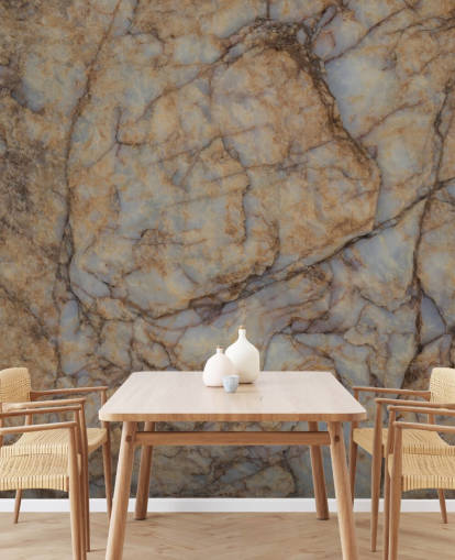 mural marrón personalizado con efecto de piedra llamado Shifting Terrain de Petra Meikle de Vlas