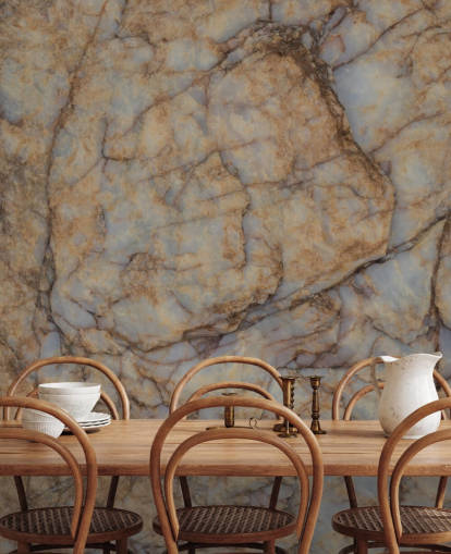 brown custom stone effect mural called Shifting Terrain by Petra Meikle de Vlas