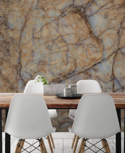brown custom stone effect mural called Shifting Terrain by Petra Meikle de Vlas