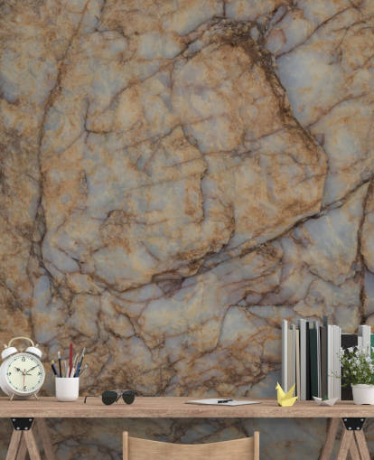 murale marrone personalizzato effetto pietra chiamato Shifting Terrain di Petra Meikle de Vlas