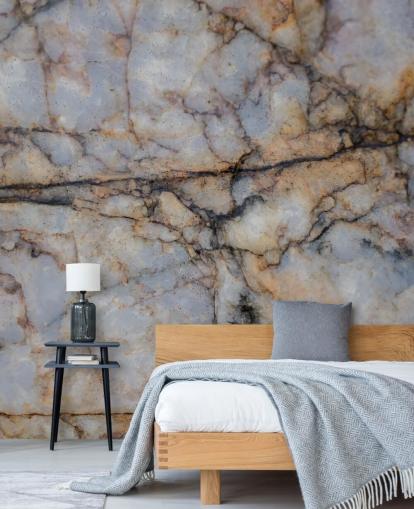 grå och brun anpassad steneffekt väggmålning kallad Surface Stillness av Petra Meikle de Vlas