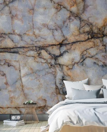 mural personalizado con efecto piedra gris y marrón llamado Surface Stillness de Petra Meikle de Vlas